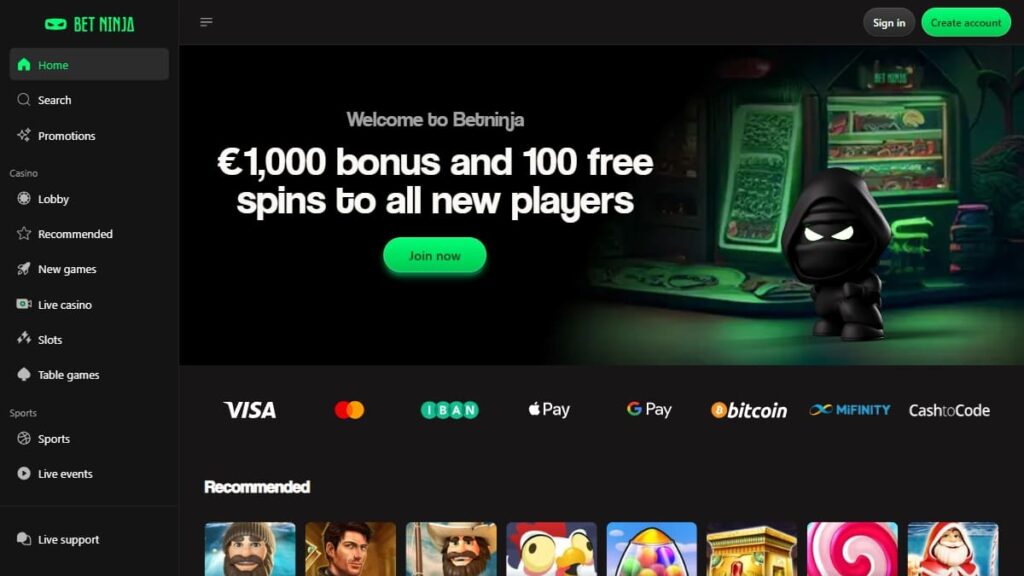 homepage van casino zonder cruks van betninja
