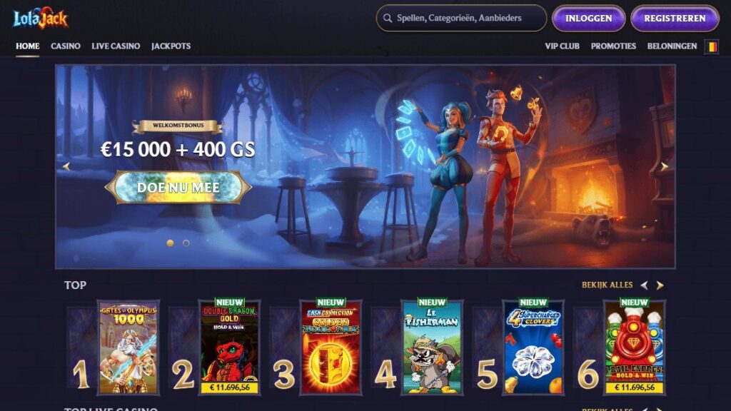 homepage van het lolajack no cruks casino