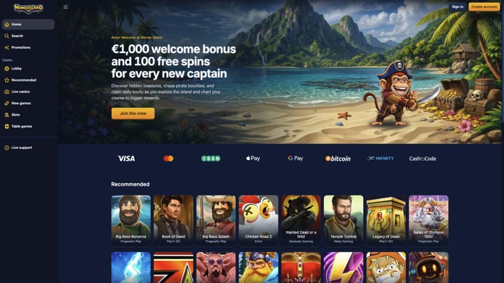 homepage van casino zonder cruks winner island